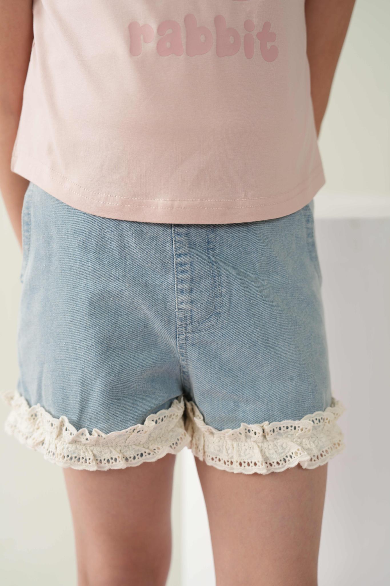 Ocean Lace Denim Shorts | Premium Kidswear – Littlemamco
