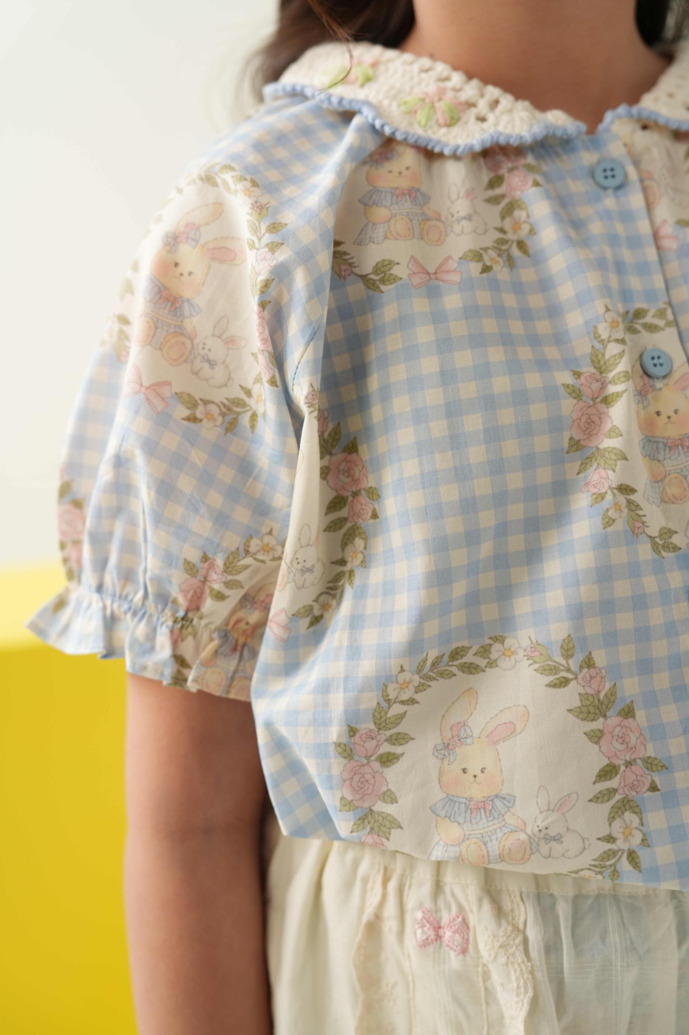 Blue Bunny Blossom Shirt | Premium Kidswear – Littlemamco