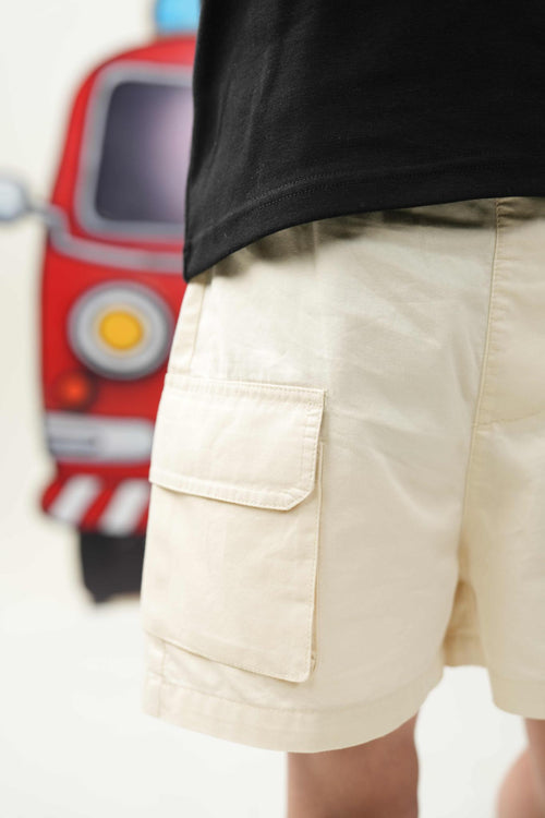 Beige Explorer Cargo Shorts | Premium Kidswear – Littlemamco
